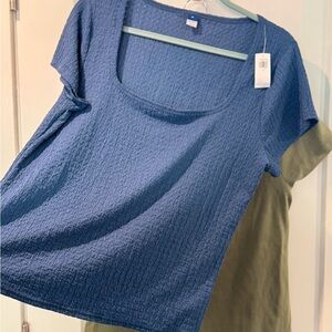 Old Navy Blue Short Sleeve Textured Tee